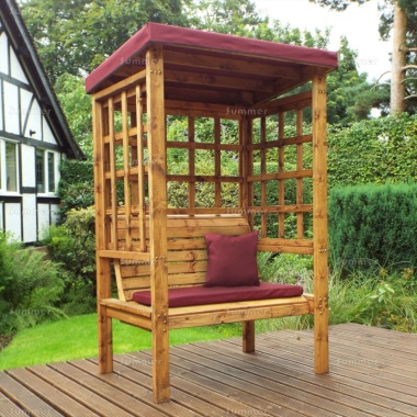 2 Seater Arbour 471 - Burgundy Showerproof Canopy, Fully Assembled, FSC® Certified 2 Seater Arbour 471 - Burgundy Showerproof Canopy, Fully Assembled, FSC® Certified