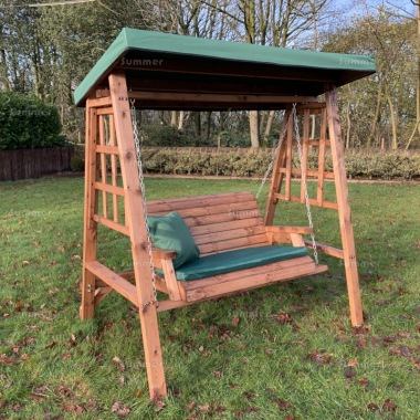 2 Seater Swing Seat 462 - Green Showerproof Canopy, Fully Assembled, FSC® Certified 2 Seater Swing Seat 462 - Green Showerproof Canopy, Fully Assembled, FSC® Certified