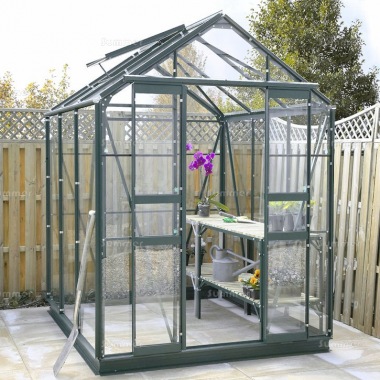 Aluminium Greenhouse 181 - Green, Double Door Aluminium Greenhouse 181 - Green, Double Door