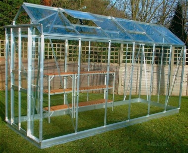 Grey Aluminium Greenhouse 11 - Double Door