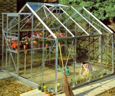 Aluminium Greenhouse 171 - Silver, Base Included Aluminium Greenhouse 171 - Silver, Base Included
