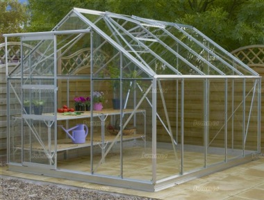 Aluminium Greenhouse 172 - Silver, Base Included