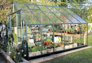 Large Green Aluminium Greenhouse 522 - Double Door Large Green Aluminium Greenhouse 522 - Double Door
