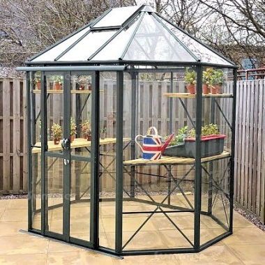 Aluminium Octagonal Greenhouse 597 - Toughened Glass