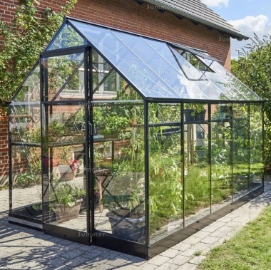 Aluminium Greenhouse 407 - Sliding Door, Toughened Glass