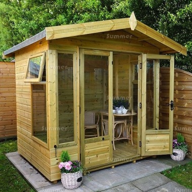 Apex Summerhouse 70 - Low Level Glazing, Double Door