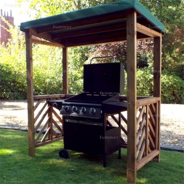 Barbecue Shelter 456 - Green Showerproof Canopy, Fully Assembled, FSC® Certified Barbecue Shelter 456 - Green Showerproof Canopy, Fully Assembled, FSC® Certified