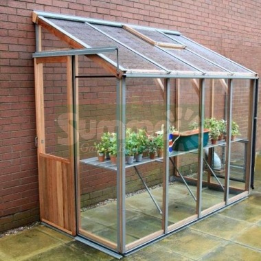 Cedar Lean To Greenhouse 331 - Aluminium Hybrid