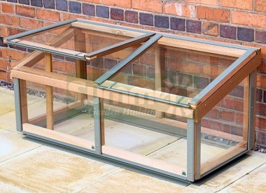 Toughened Glass Cedar Cold Frame 722 - Aluminium Capping