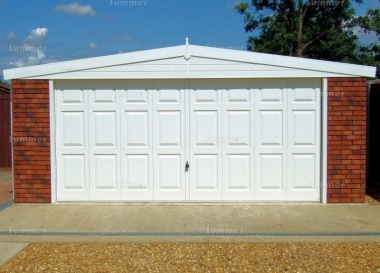 Brick Apex Double Concrete Garage 385 - PVCu Windows and Fascias