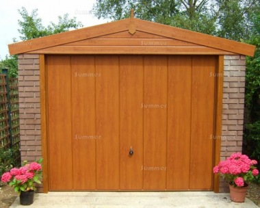 Brick Apex Concrete Garage 451 - Light Woodgrain Finish