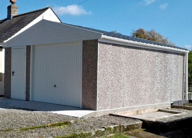 Spar Apex Concrete Garage 610 - Brick Posts, PVCu Window and Fascias