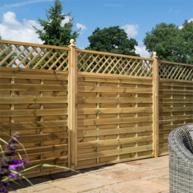 Pressure Treated, Fence Panel 765 - Diamond Trellis Top, PEFC Certified