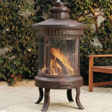 Large Ornate Fire Pit 200 - Rustic Copper Effect Finish