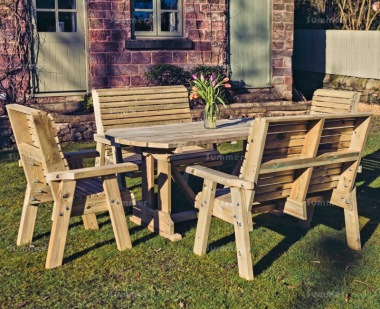 8 Seater Dining Set 656 - Pressure Treated, Armchairs, Benches 8 Seater Dining Set 656 - Pressure Treated, Armchairs, Benches