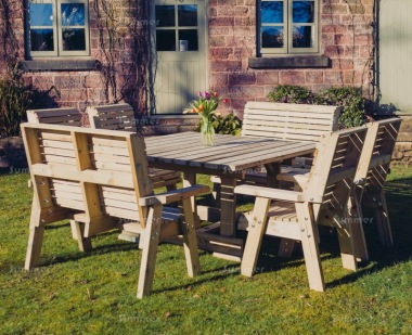 8 Seater Dining Set 660 - Pressure Treated, Armchairs, Benches 8 Seater Dining Set 660 - Pressure Treated, Armchairs, Benches