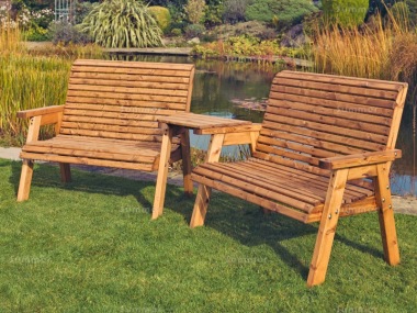 4 Seater Companion Set 735 - Angled Tray, Chunky Framing, Brown Finish 4 Seater Companion Set 735 - Angled Tray, Chunky Framing, Brown Finish