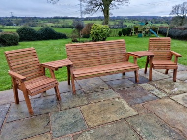 5 Seater Companion Set 757 - Tray Tables, Chunky Framing, Brown Finish 5 Seater Companion Set 757 - Tray Tables, Chunky Framing, Brown Finish