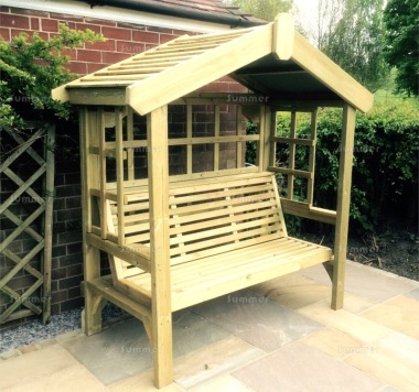 Pressure Treated Arbour 903 - Apex Roof, Trellis