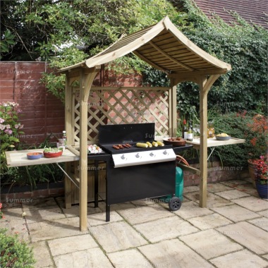 Pressure Treated Barbecue Shelter 36 - With Folding Sides and Seat Pressure Treated Barbecue Shelter 36 - With Folding Sides and Seat