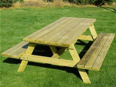 8 Seater Picnic Bench 217 - 6ft Benches, Pressure Treated 8 Seater Picnic Bench 217 - 6ft Benches, Pressure Treated