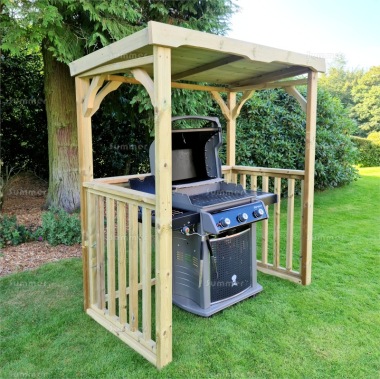 Pressure Treated Barbecue Shelter 929 - Boarded Pent Roof Pressure Treated Barbecue Shelter 929 - Boarded Pent Roof