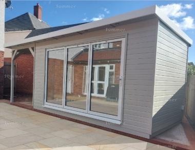 Pent Garden Office 459 - Painted, Bi-fold Door, Verandah, Fitted Free