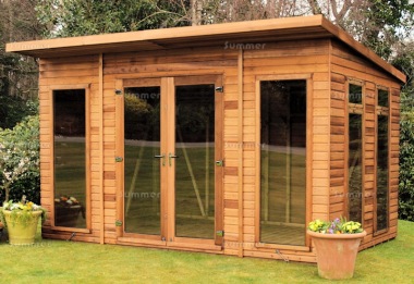 Pent Summerhouse 142 - Double Glazed, Low Level Glazing