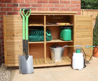 Pent Small Storage Shed 039 - Shelves, Double Door