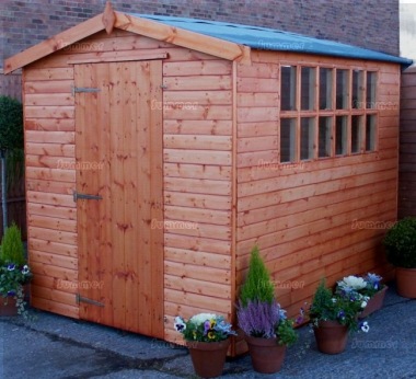 Apex Shed 101 - Georgian, T and G Floor and Roof, Fitted Free Apex Shed 101 - Georgian, T and G Floor and Roof, Fitted Free