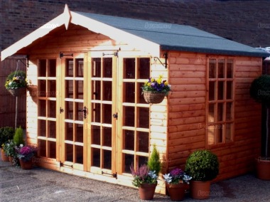 Georgian Apex Summerhouse 13 - Double Door, Sidelights, Fitted Free