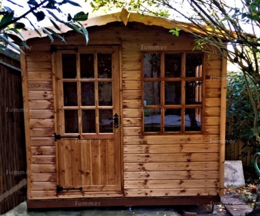 Georgian Apex Summerhouse 150 - Shiplap, Single Door, Fitted Free