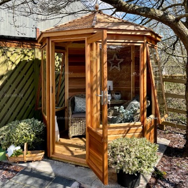 Cedar Octagonal Summerhouse 761 - Large Panes