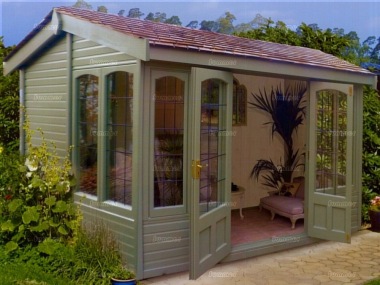 Side Door Apex Summerhouse 517 - Double Doors, Toughened Glass