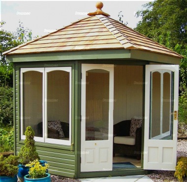 Corner Summerhouse 605 - Large Panes