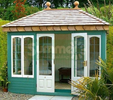 Hipped Summerhouse 607 - Leaded Glass