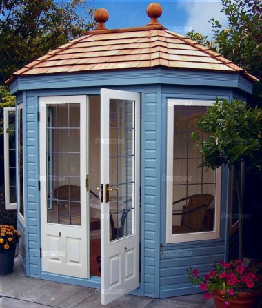 Octagonal Summerhouse 635 - Double Doors, Toughened Glass