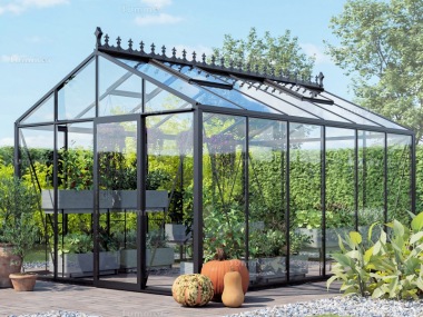 Aluminium Greenhouse 750 - Box Section, Black Painted