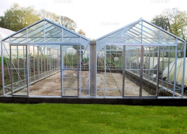 Large Twin Apex Greenhouse 625 - Box Section Large Twin Apex Greenhouse 625 - Box Section