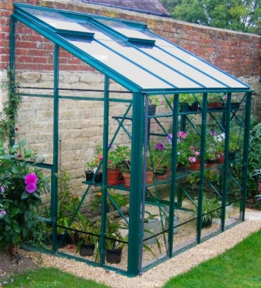 Aluminium Lean To Greenhouse 69 - Toughened Glass