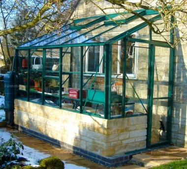 Dwarf Wall Aluminium Lean to Greenhouse 692 - Toughened Glass