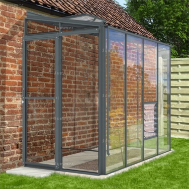 Aluminium Lean To Greenhouse 92 - Toughened Glass