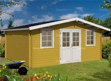 Apex Double Door 28mm Log Cabin 345 - Plain or Georgian