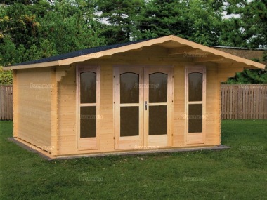 Apex Double Door 40mm Log Cabin 451 - Double Glazed Apex Double Door 40mm Log Cabin 451 - Double Glazed