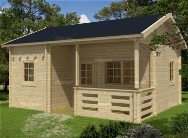 Three Room Side Door Apex Log Cabin 506 - Double Glazed, Loft Area