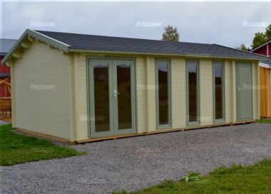 Two Room Side Door Apex Log Cabin 833 - Double Glazed