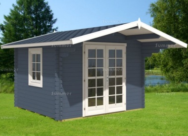 Double Door 40mm Apex Log Cabin 851 - Double Glazed