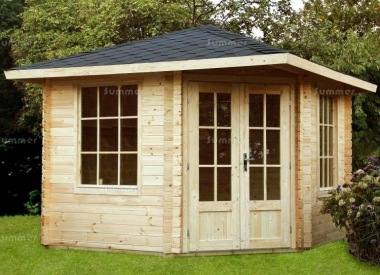 28mm Corner Log Cabin 030 - Double Door, Georgian