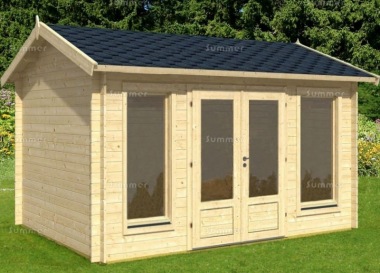 Apex 45mm Log Cabin 012 - Side Door, Double Glazed