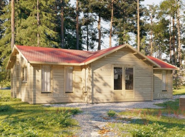 Four Room Clocktower Log Cabin 582 - T Shape, Double Glazed